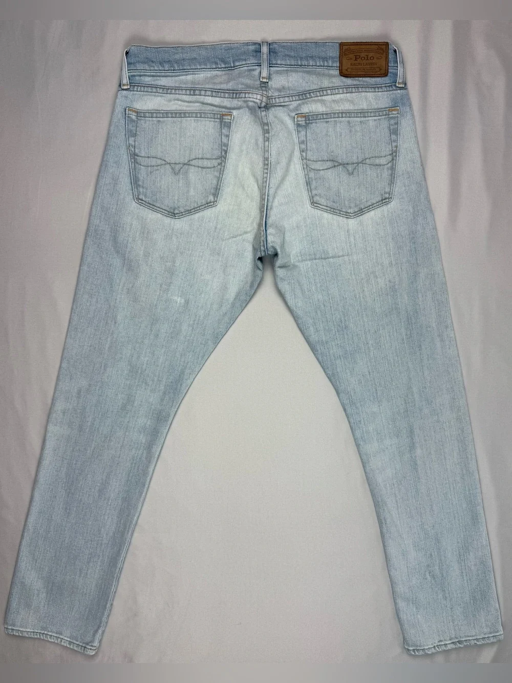 Polo Ralph Lauren Mens Hampton Slim Jeans 32 x 30 Light Washed Denim B9